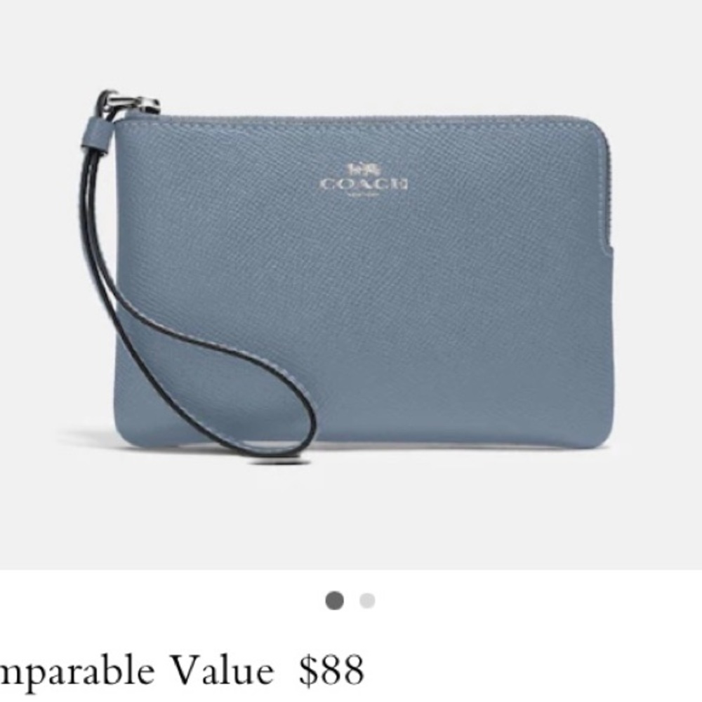 Coach silver/marble wristlet